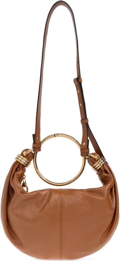 Chloé Crossbody bags Bracelet Hobo Bag Small Leather in bruin - Foto 5