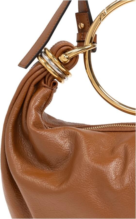Chloé Crossbody bags Bracelet Hobo Bag Small Leather in bruin - Foto 4