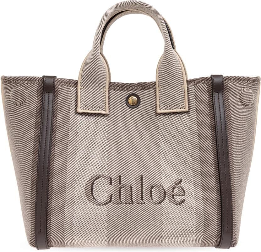 Chloé Leren Detail Tote Tas met Verstelbare Band Gray Dames - Foto 2