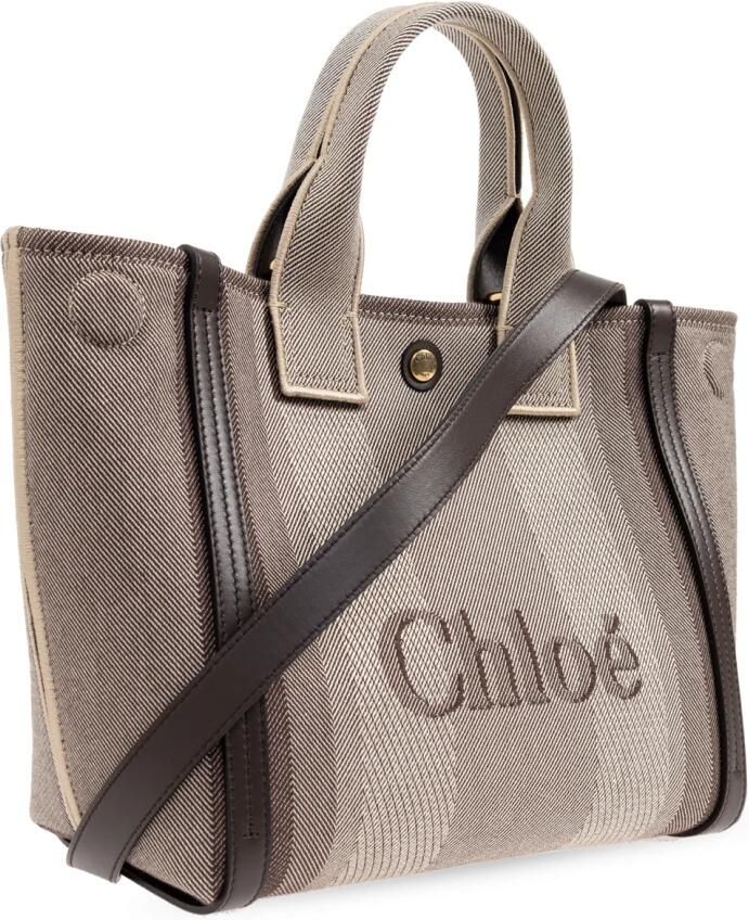 Chloé Leren Detail Tote Tas met Verstelbare Band Gray Dames - Foto 3