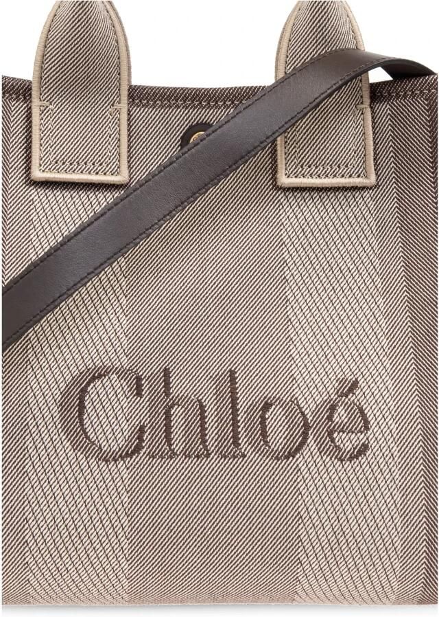 Chloé Leren Detail Tote Tas met Verstelbare Band Gray Dames - Foto 4