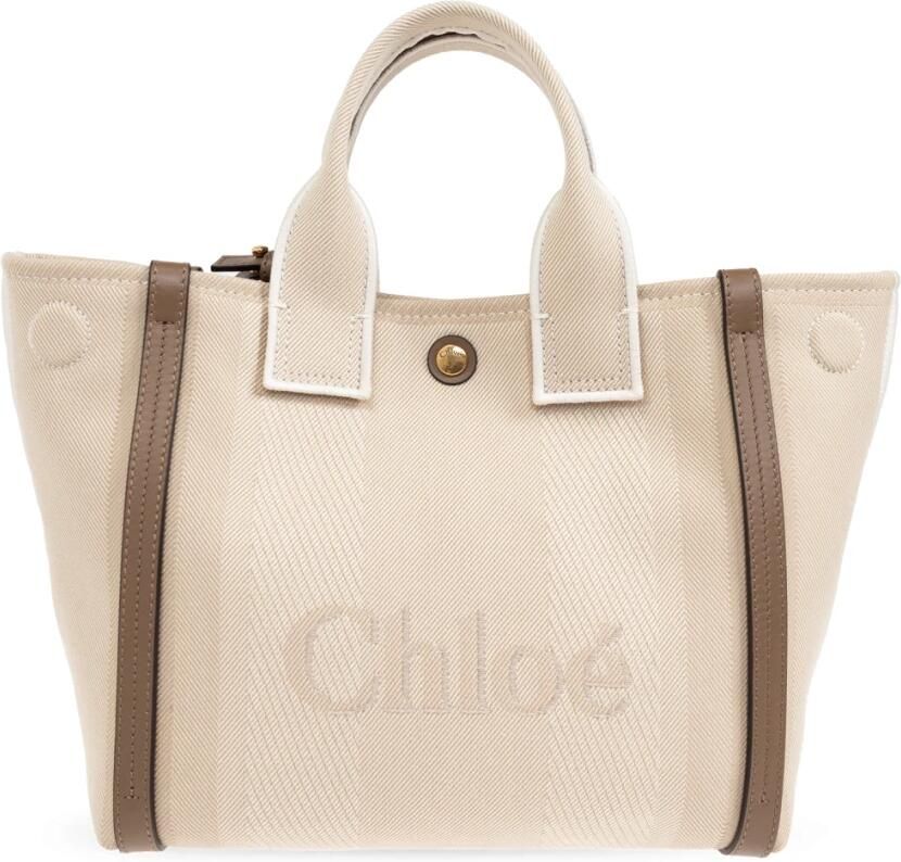 Chloé Beige Schoudertas met Drukknoopsluiting Beige Dames - Foto 6