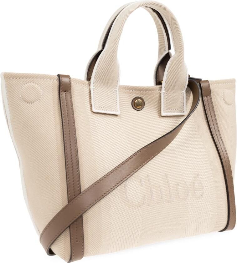 Chloé Beige Schoudertas met Drukknoopsluiting Beige Dames - Foto 7