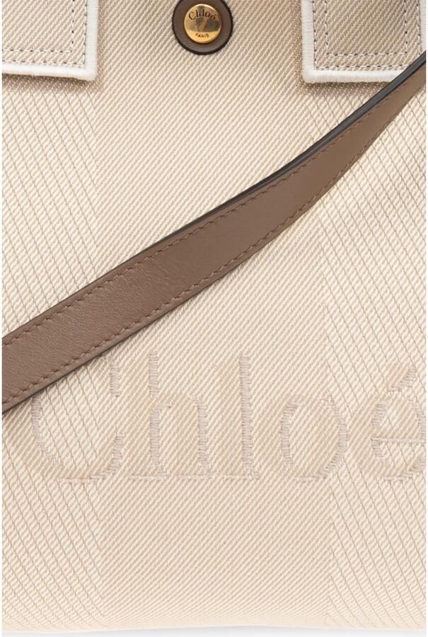Chloé Beige Schoudertas met Drukknoopsluiting Beige Dames - Foto 14