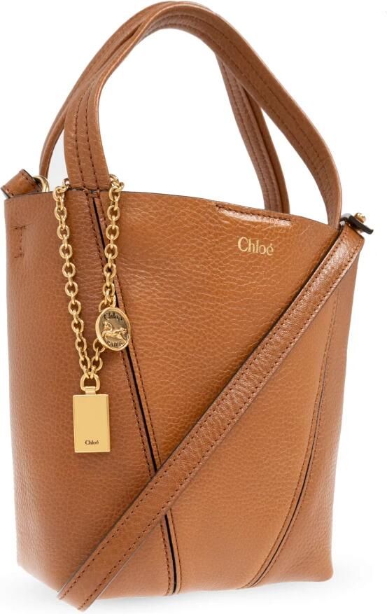 Chloé Hobo bags Structured Brown Shoulder Bag With Textured Finish in bruin - Foto 5