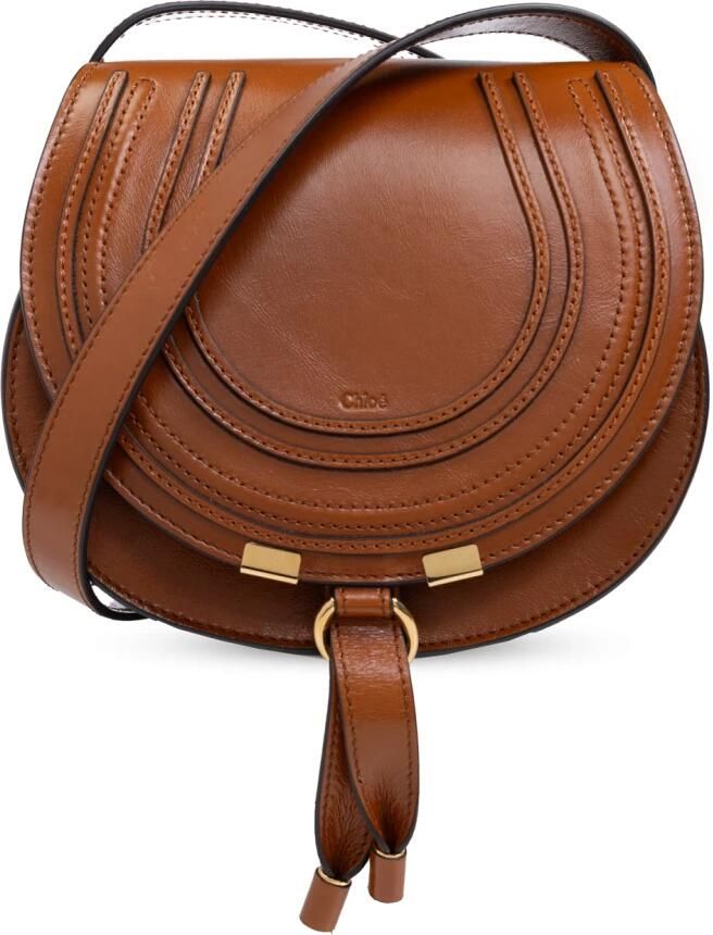 Chloé Schoudertas met kwast en messing bedel Brown Dames