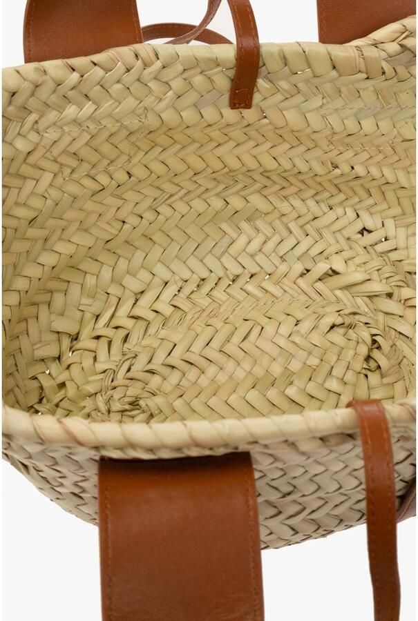 Chloé Kleine mandentas Bruin Raffia en Kalfsleer Brown Dames - Foto 3