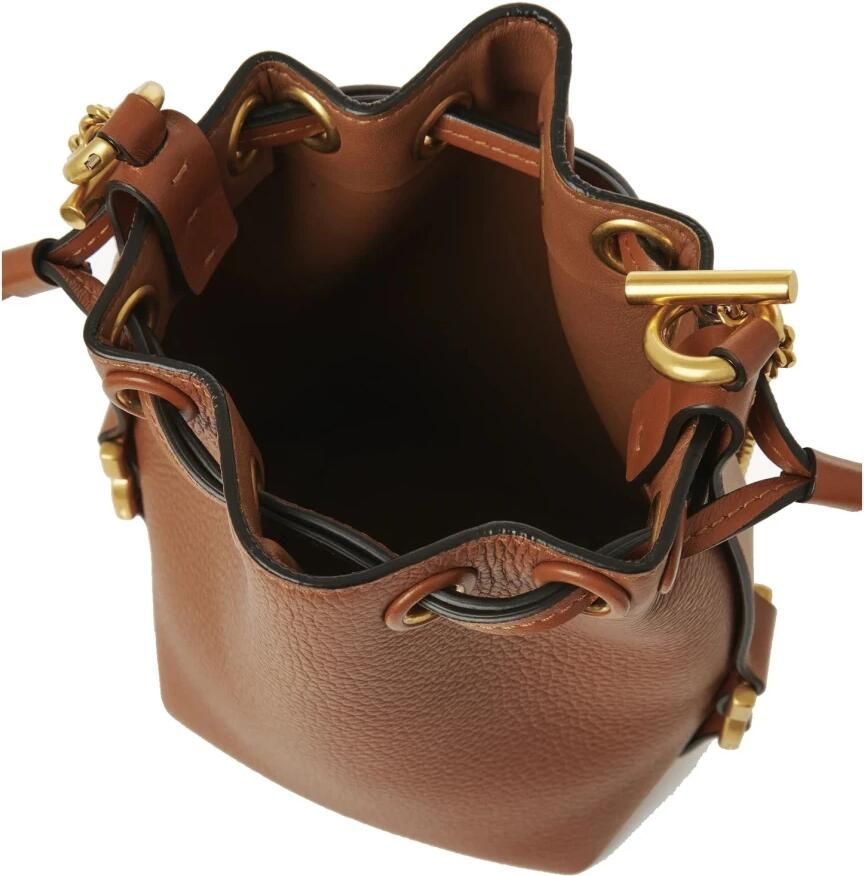 Chloé Leren Bucket Bag met Trekkoordsluiting Brown Dames - Foto 2