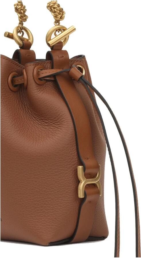 Chloé Leren Bucket Bag met Trekkoordsluiting Brown Dames - Foto 5