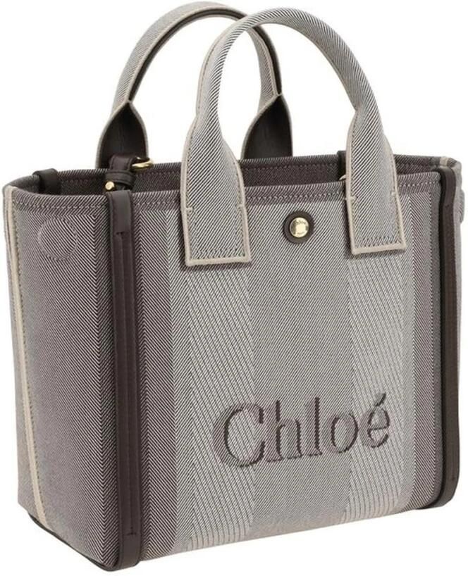 Chloé Leren Detail Tote Tas met Verstelbare Band Gray Dames - Foto 7