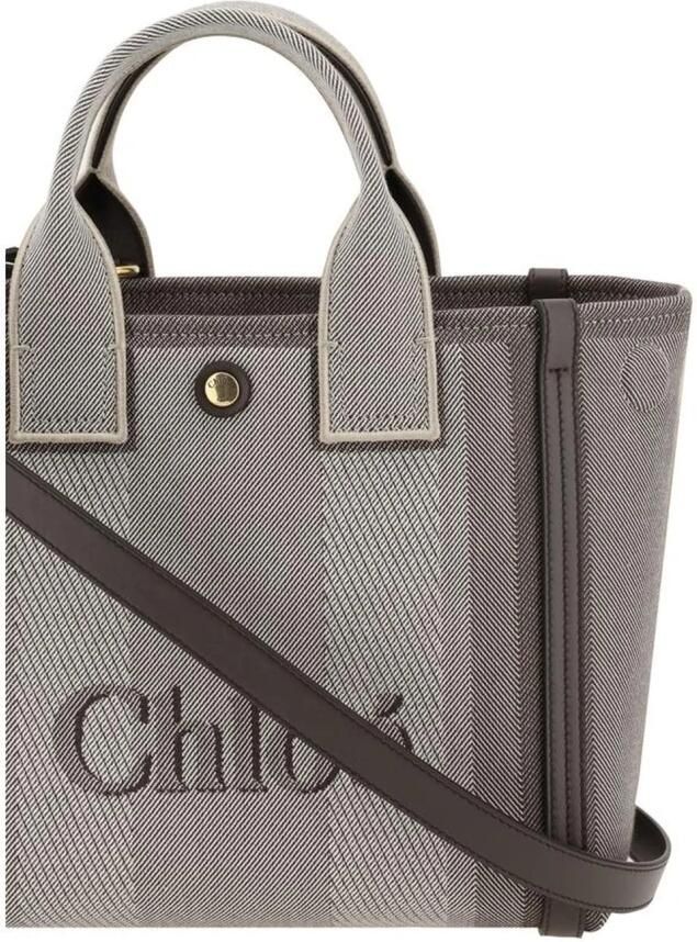Chloé Leren Detail Tote Tas met Verstelbare Band Gray Dames - Foto 5