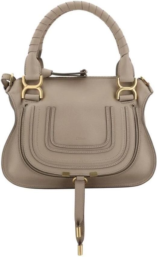 Chloé Leren Tassel Handtas met Verstelbare Band Beige Dames