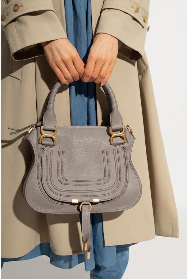 Chloé Kleine Dubbele Draagtas in Cashmere Grey Gray Dames - Foto 8