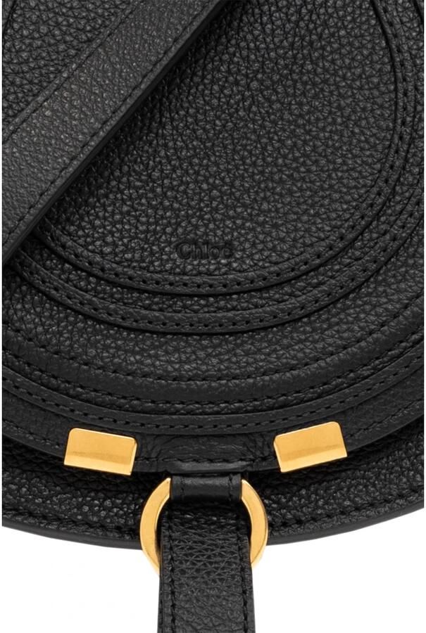 Chloé Zwarte Leren Kleine Marcie Crossbody Tas Black Dames - Foto 7