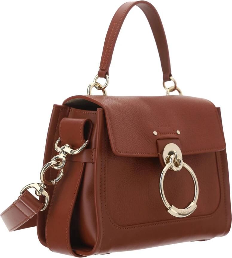 Chloe Handtas Pebble Texture lederen handtas met Ring Detail