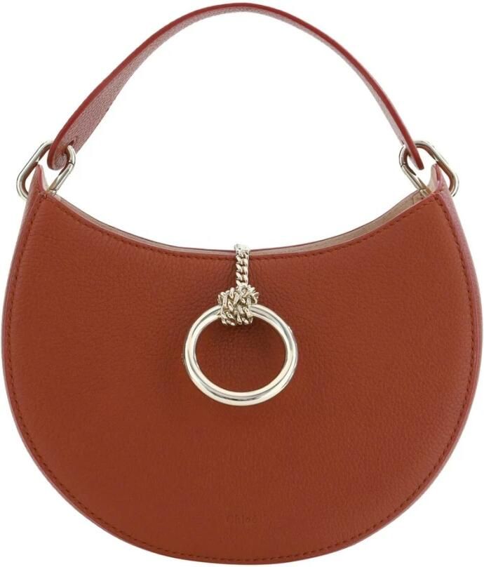 Chloe Schoudertas Leren kleine schoudertas met gouden ringsluiting - Foto 7
