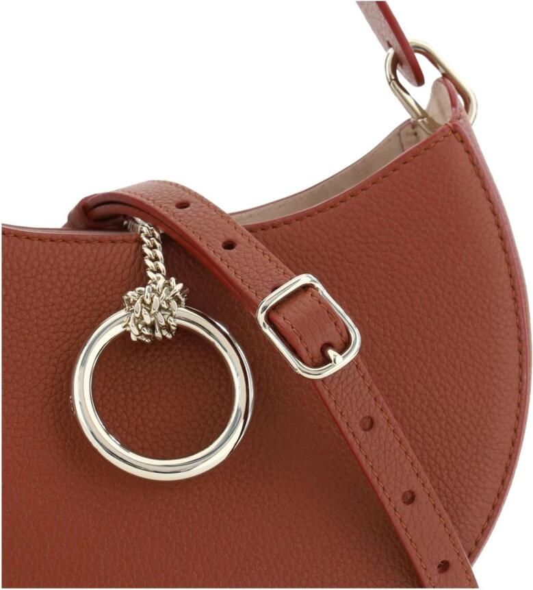 Chloe Schoudertas Leren kleine schoudertas met gouden ringsluiting