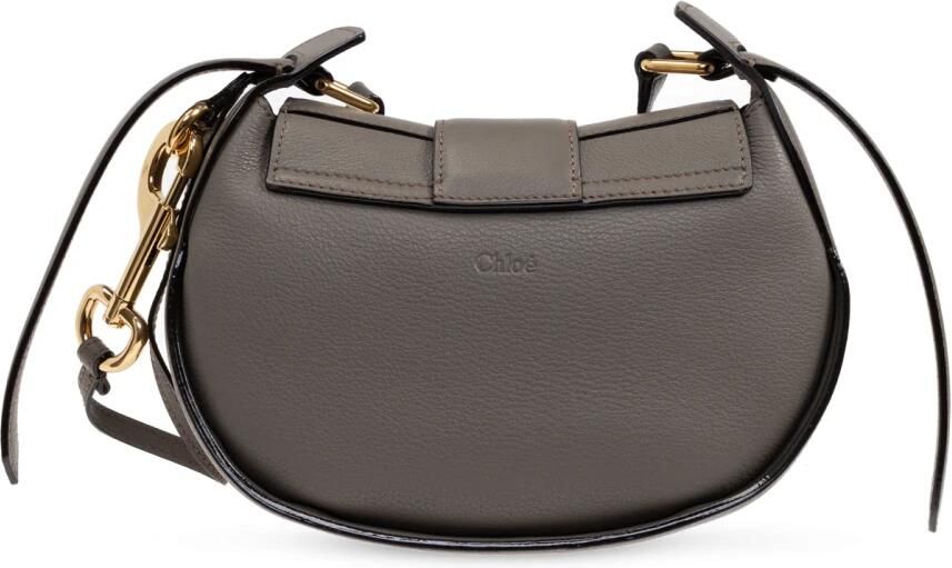 Chloé Gestructureerde Saddle Bag Gray Dames - Foto 12