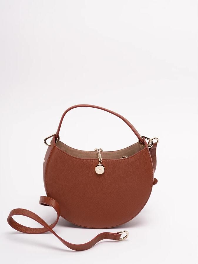 Chloe Schoudertas Leren kleine schoudertas met gouden ringsluiting - Foto 5