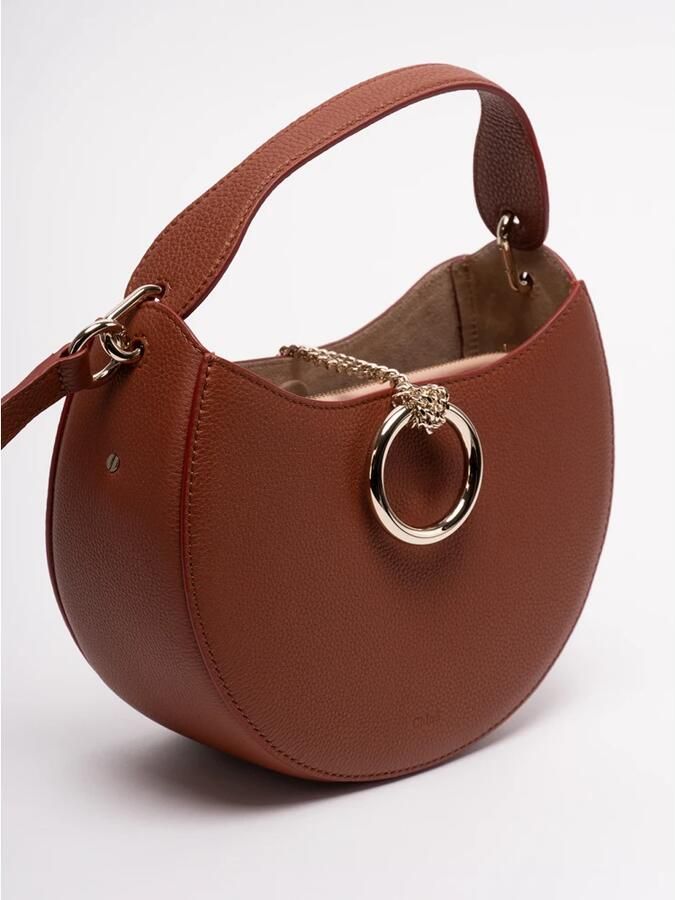 Chloe Schoudertas Leren kleine schoudertas met gouden ringsluiting - Foto 3