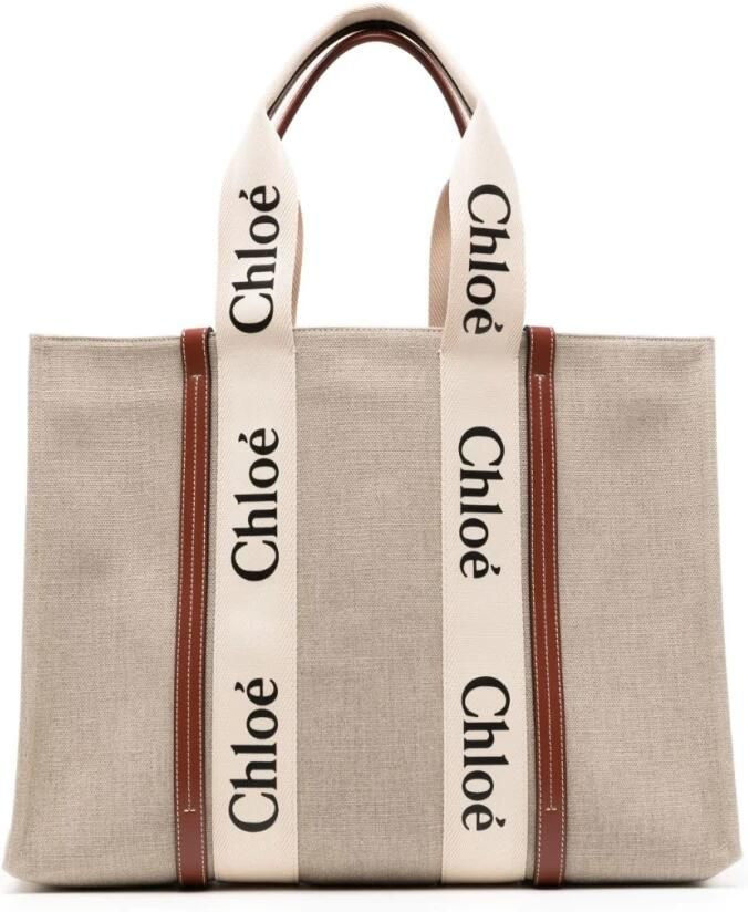 Chloé Woody Large Linnen Schoudertas Multicolor Dames - Foto 7