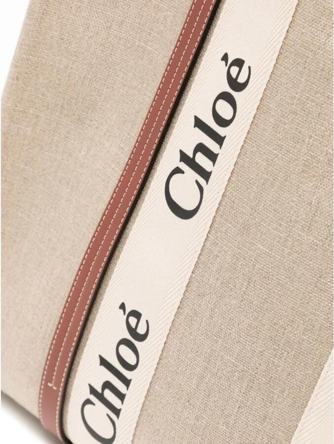 Chloé Woody Large Linnen Schoudertas Multicolor Dames - Foto 2