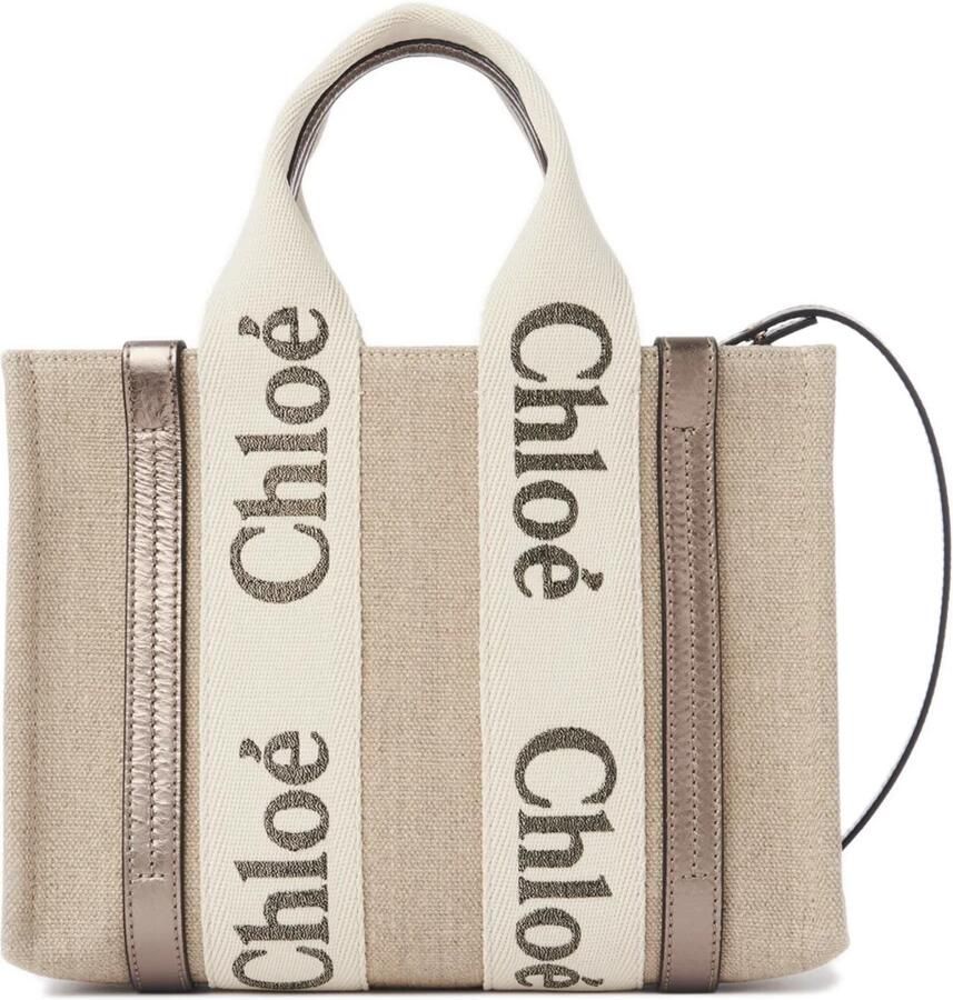 Chloé Shoppers & Totes Woody Small Tote Bag in groen - Foto 2