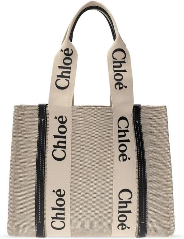 Chloé Woody Linnen Schoudertas Multicolor Dames