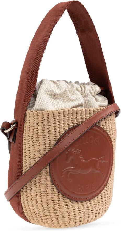 Chloé Hobo bags Small Horse Medal Bag Made Of Natural Fibers in bruin - Foto 6