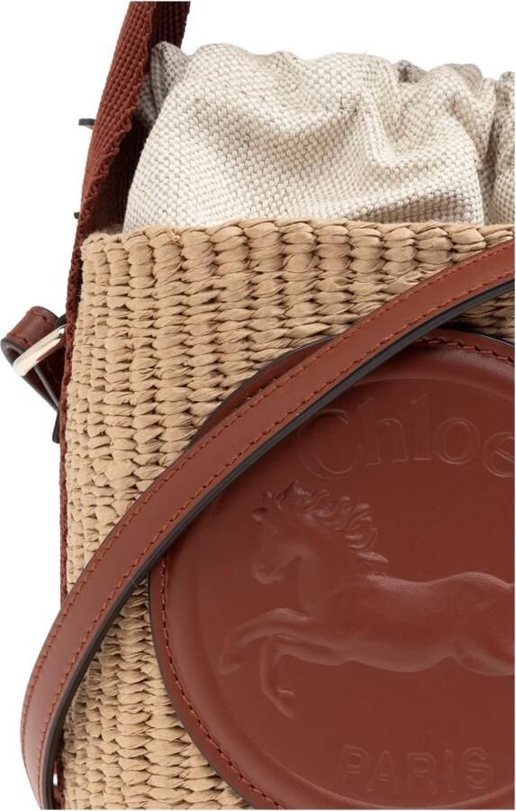Chloé Hobo bags Small Horse Medal Bag Made Of Natural Fibers in bruin - Foto 4
