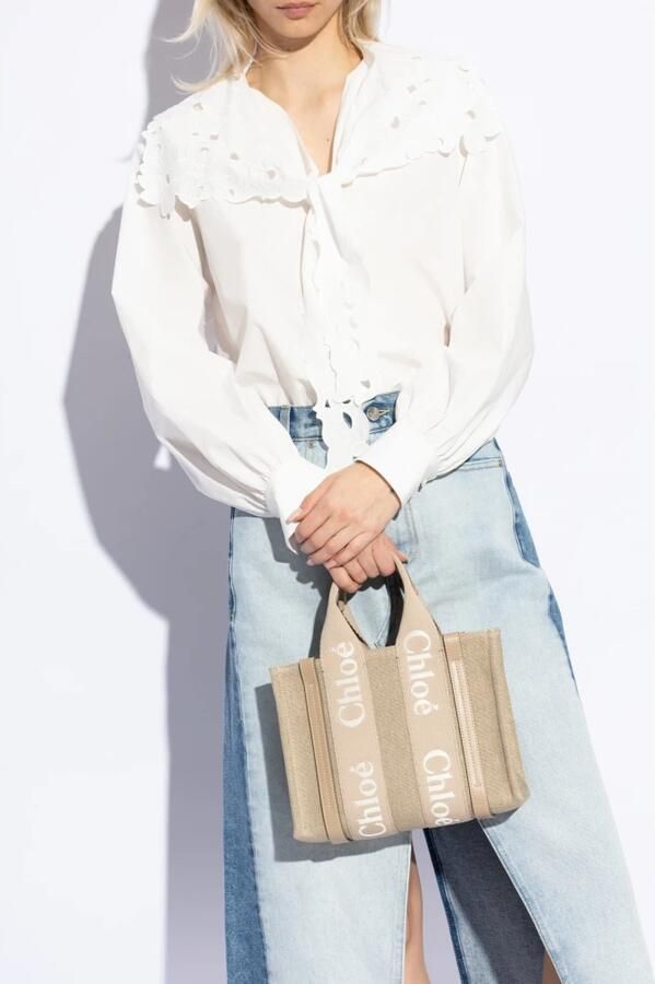Chloé Shoppers & Totes Small Woody Tote Bag in bruin - Foto 6