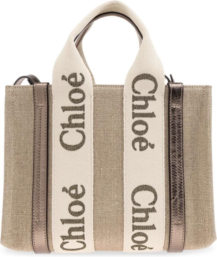Chloé Shoppers & Totes Woody Small Tote Bag in groen - Foto 7