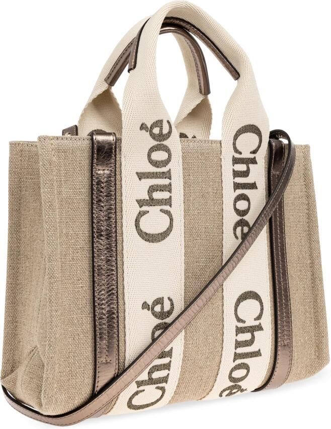 Chloé Shoppers & Totes Woody Small Tote Bag in groen - Foto 10