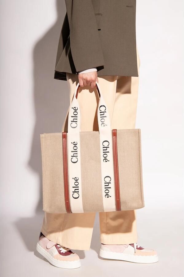 Chloé Woody Large Linnen Schoudertas Multicolor Dames - Foto 9