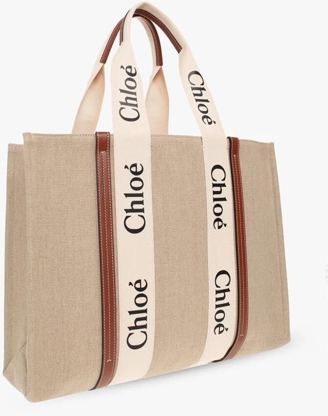 Chloé Woody Large Linnen Schoudertas Multicolor Dames - Foto 6