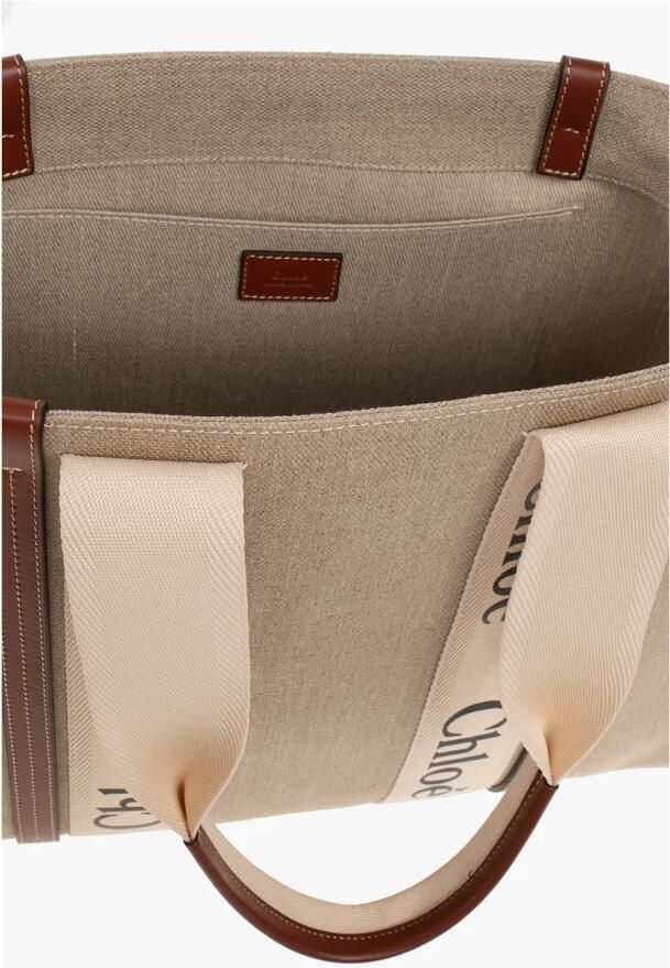Chloé Woody Large Linnen Schoudertas Multicolor Dames - Foto 10