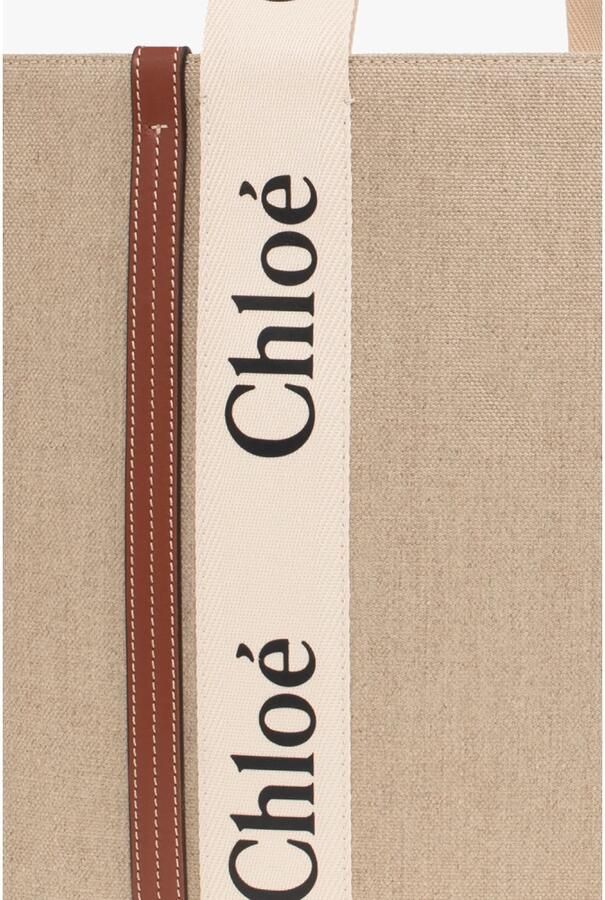Chloé Woody Large Linnen Schoudertas Multicolor Dames - Foto 8