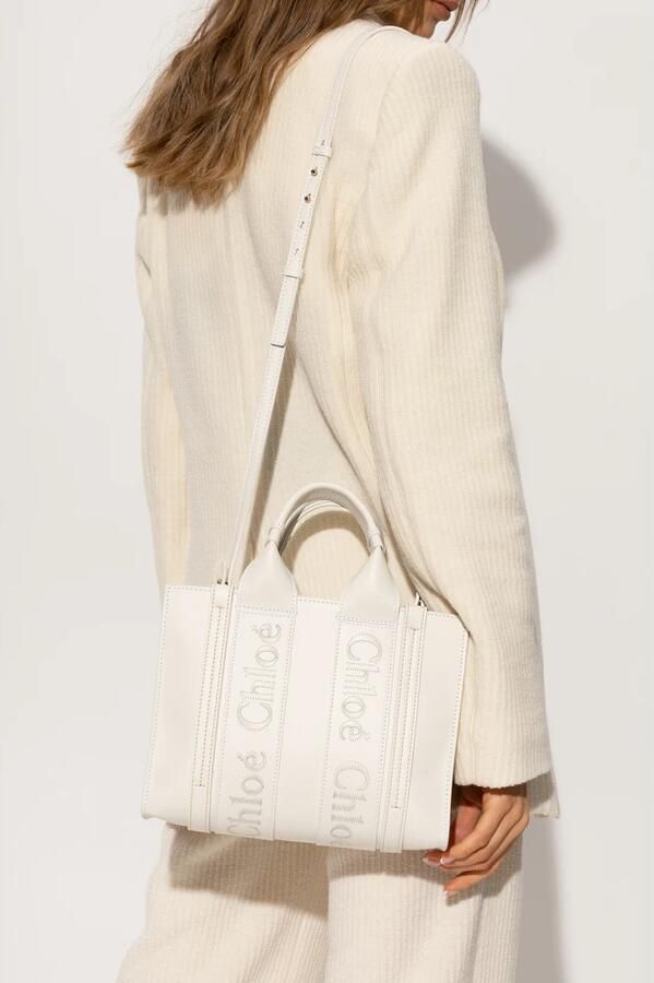 Chloé Woody Kleine shopper tas White Dames - Foto 6