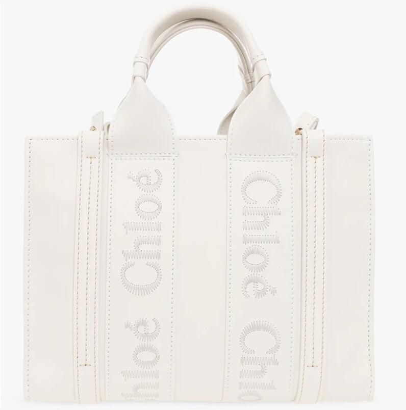 Chloé Woody Kleine shopper tas White Dames - Foto 3