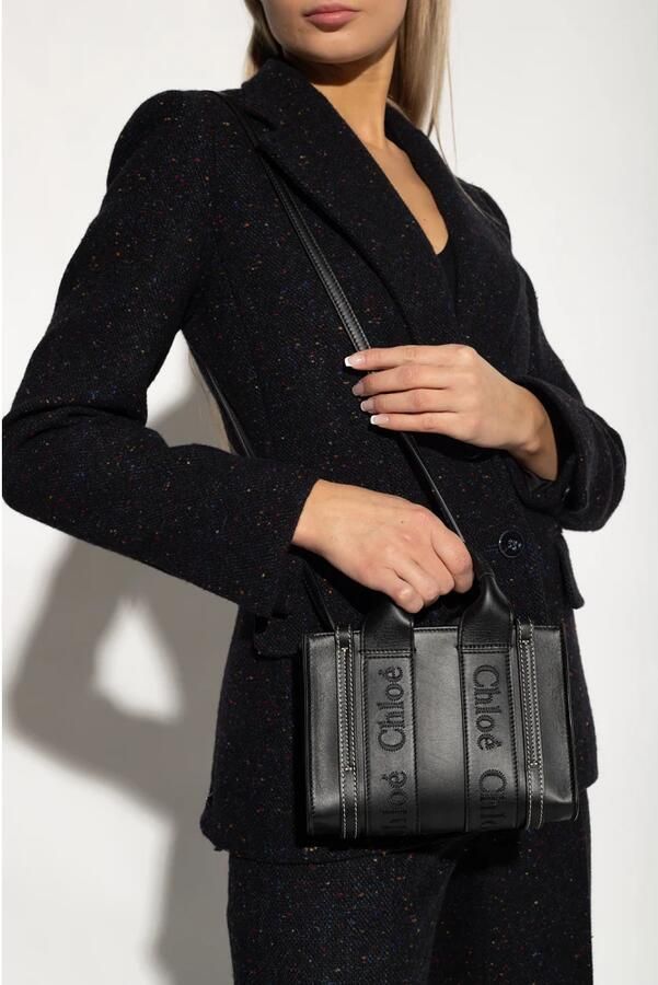 Chloé Woody Tote tas van kalfsleer Black Dames - Foto 4
