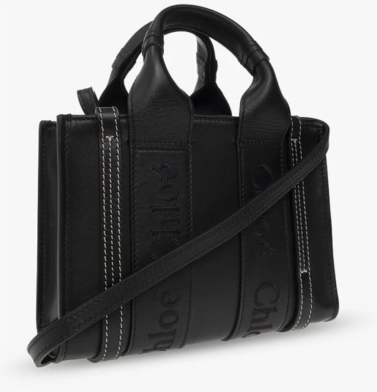Chloé Woody Tote tas van kalfsleer Black Dames - Foto 3