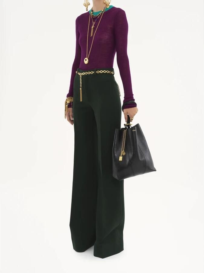 Chloé Zwarte leren handtas met kettinghandvatten Black Dames - Foto 2