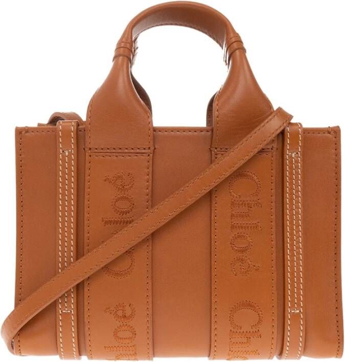 Chloé Crossbody bags Woody Mini Tote Bag Calfskin in cognac - Foto 2