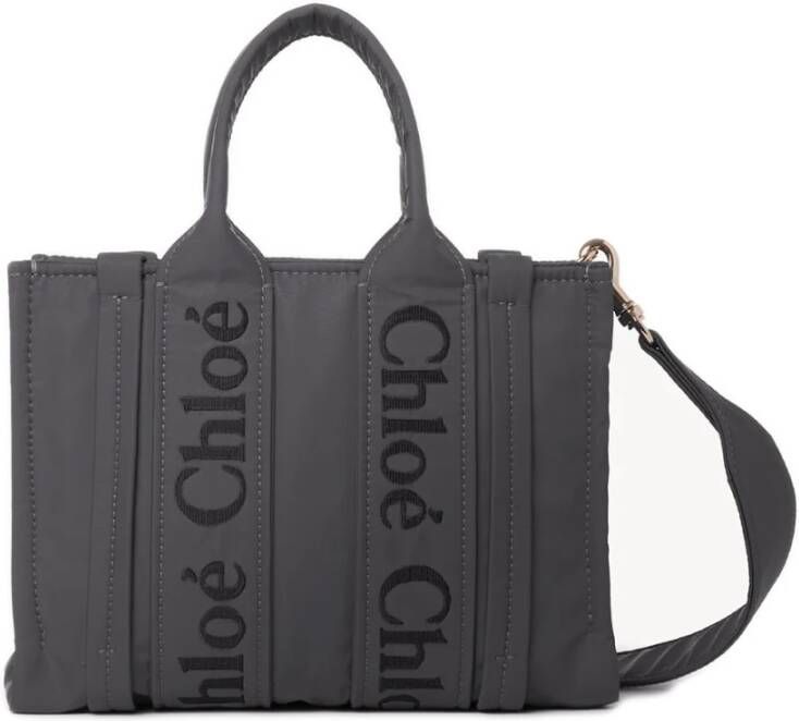 Chloé Crossbody bags Woody Tote Bag in donkergrijs