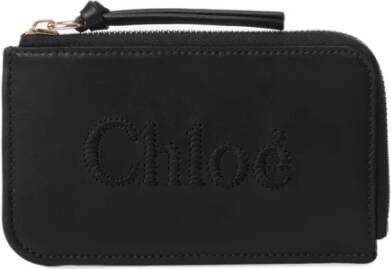 Chloé Luxe Logo-Geborduurde Portemonnee Zwart Dames