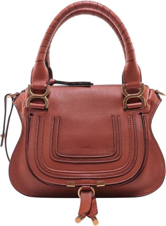 Chloé Marcie Small Leren Handtas Stijlvol en Luxueus Bruin Dames