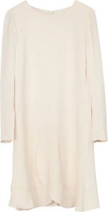 Chloé Pre-owned Long Sleeve Dress with Ruffle in Crepe Wit Dames