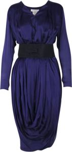 Chloé Pre-owned Long Sleeve Silk Dress Blauw Dames