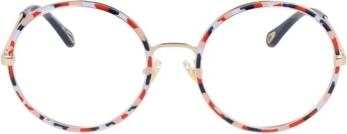 Chloé Red Havana Gold Eyewear Frames Brown Dames
