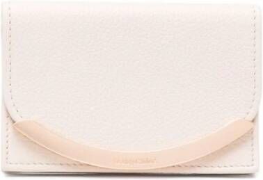 See by Chloé Beige Portemonnees met Pebble Textuur Beige Dames